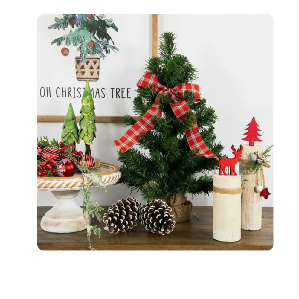 Northlight 1.5 FT Potted Mini Pine Medium Artificial Christmas Tree, Unlit